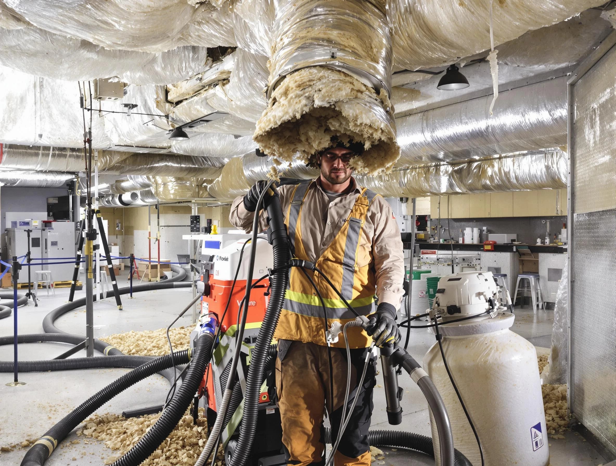 Professional vacuum insulation removal by Thompson's Station Air Duct Cleaning expert in Thompson's Station