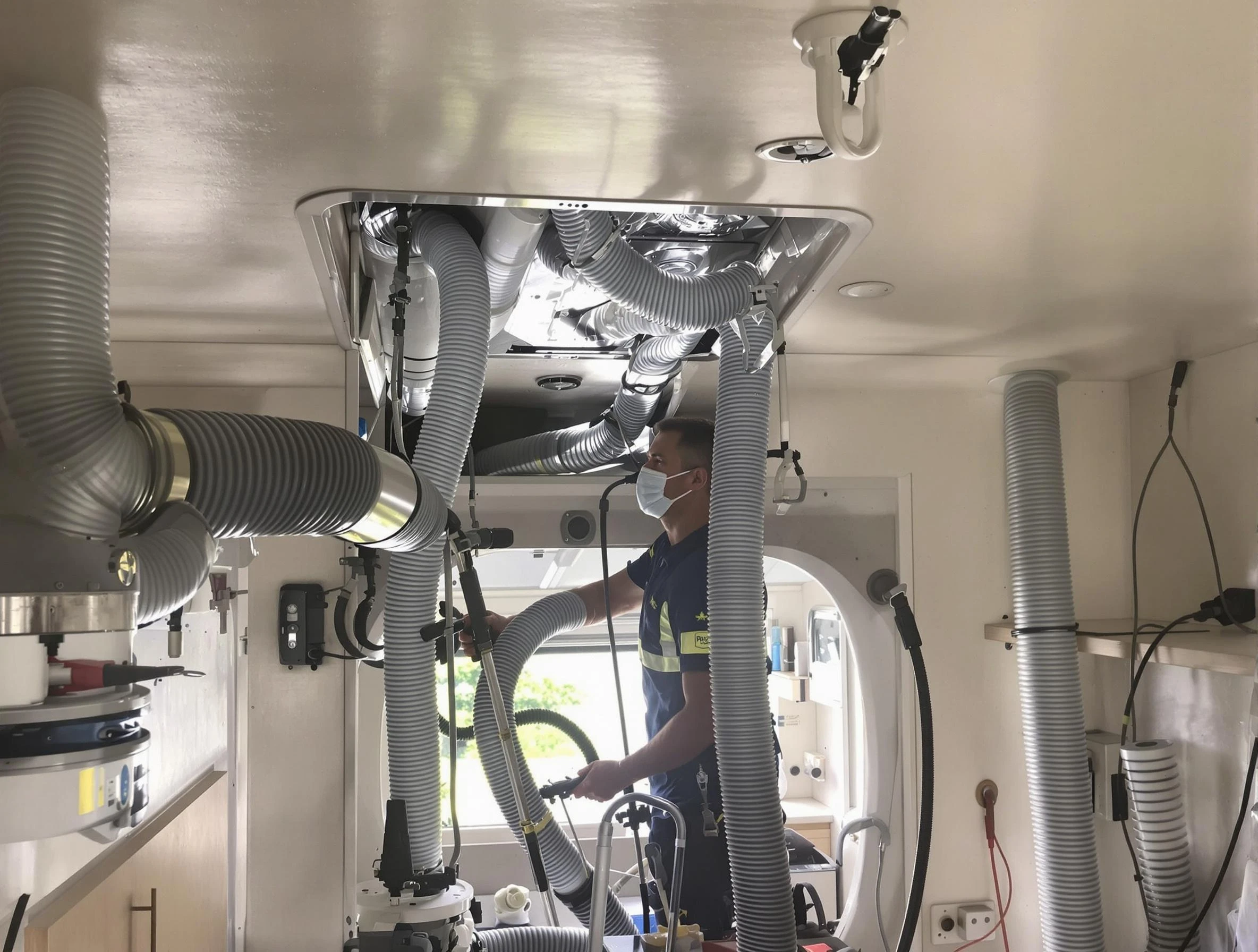 Thompson's Station Air Duct Cleaning specialist performing precise mobile home duct cleaning in Thompson's Station