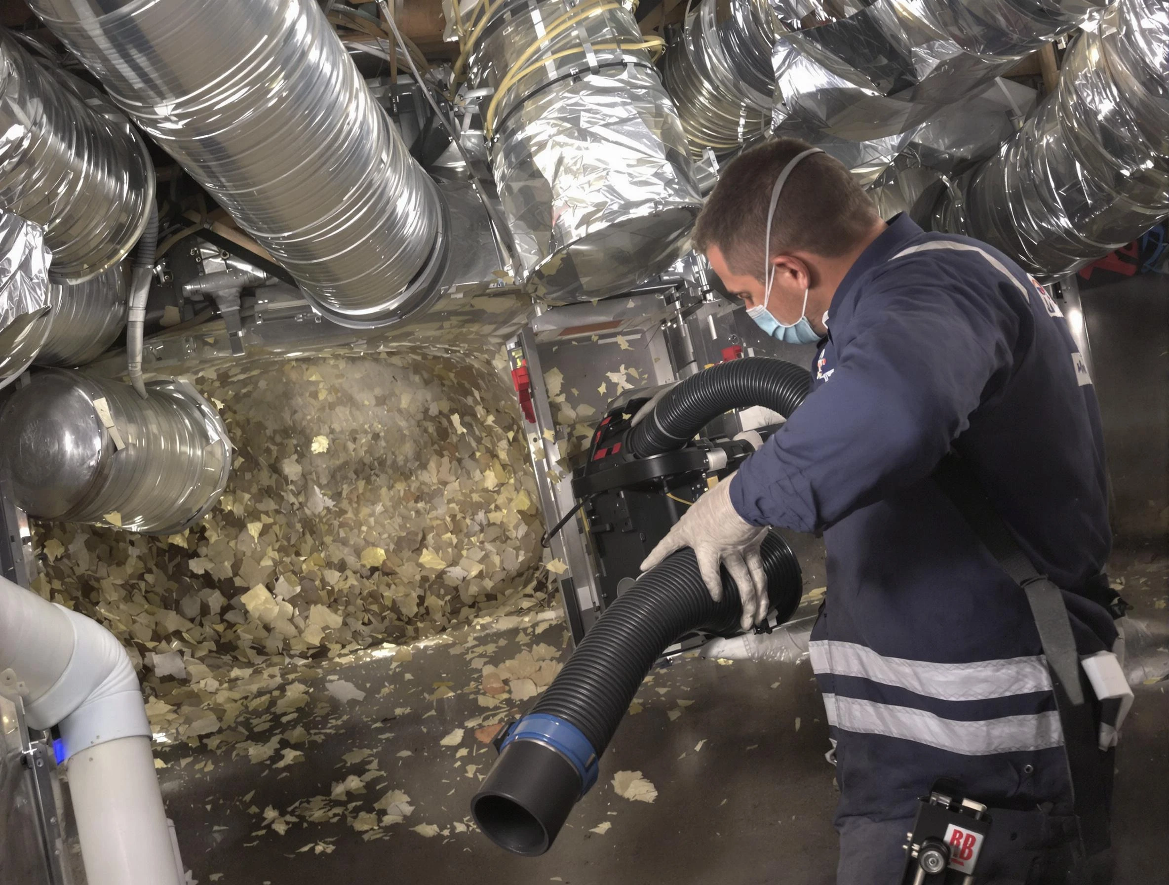 Thompson's Station Air Duct Cleaning specialist operating negative pressure cleaning equipment for thorough duct maintenance in Thompson's Station