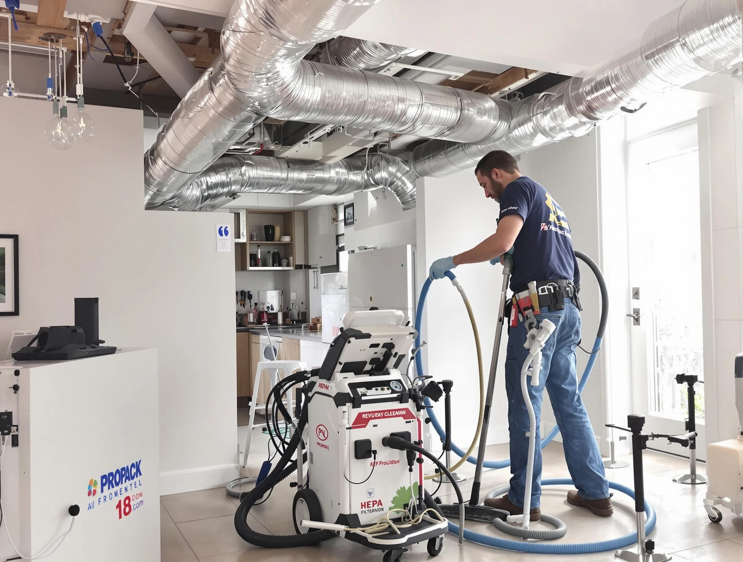Thompson's Station Air Duct Cleaning technician performing advanced pure duct cleaning with specialized equipment in Thompson's Station